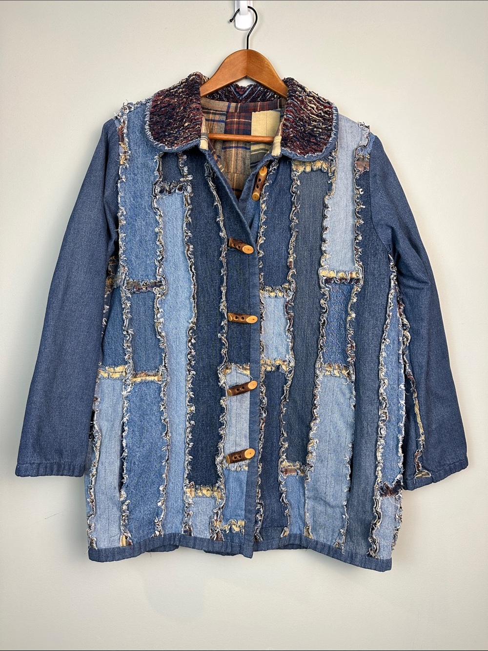 11. handmade denim patchwork jacket.